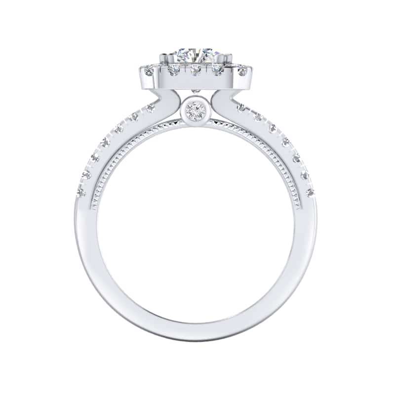Auriya 14k Gold 1 1/4ctw Cushion-cut Halo Diamond Engagement Ring Certified (H-I, I1-I2)