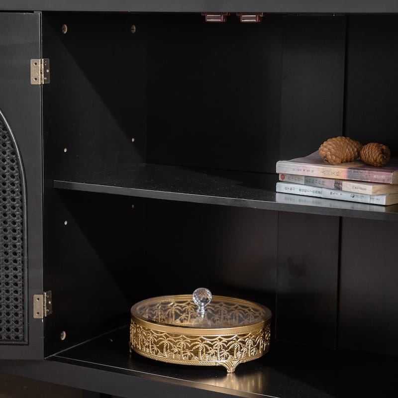 Modern Storage Sideboard Buffet Cabinet with Artificial Rattan Door, Sideboard Buffet Cabinet for Living Room,Kitchen