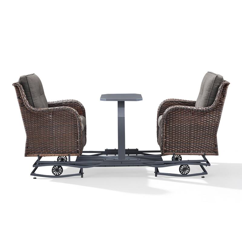 Pocassy Outdoor 2 Person Patio Swing Glider Chair