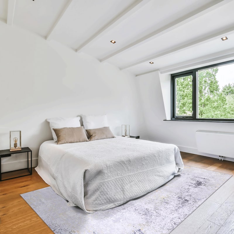 Area Rugs 4x6 Living Room,Washable Rug,Low-Pile,Non-Slip,Non-Shedding,Foldable,Kid & Pet Friendly for living room - 6' x 7'