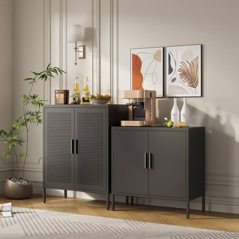 Metal Storage Cabinet with Doors and Adjustable Shelves, Steel Garage Storage Cabinet, Metal File Cabinet