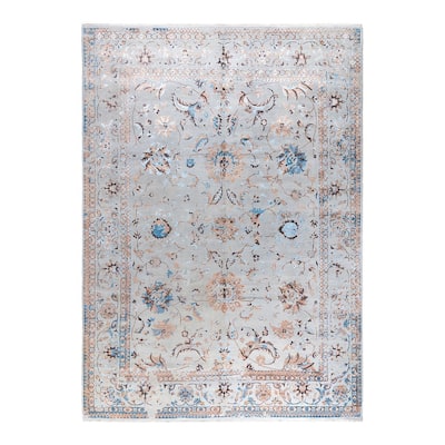 Ikat One-of-a-Kind Hand-Knotted Area Rug, Gray - 9' 0" x 12' 6"