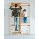preview thumbnail 1 of 5, Neem Swedish Wall Ladder & Indoor Wooden Climber for Kids - Home Gym Playset - Natural - Neem 94.5 inches Natural