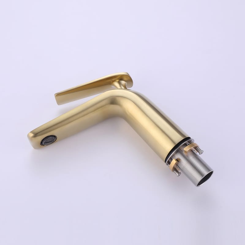 Luxury Gold Waterfall Bathroom Faucet Single Hole with Single Handle