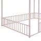 preview thumbnail 15 of 22, Playhouse Design Full House Bed with Fence, Metal Montessori Floor Bed Frame with Roof for Toddler, Kids, Teens, Girls, Boys