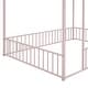 preview thumbnail 24 of 46, Twin/Full Size Floor Bed,Metal Playhouse Bed Frame with Fence