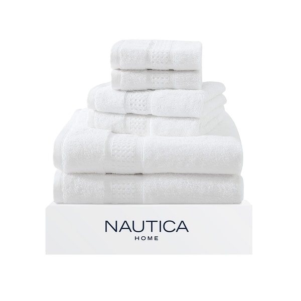 Nautica Oceane Solid Wellness Towel Collection - 6 Piece Multi - White