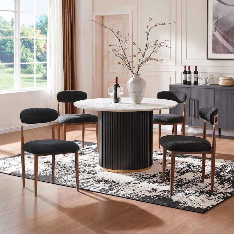 Morden Fort Modern Boucle Dining Chairs Armless Chair Set of 4
