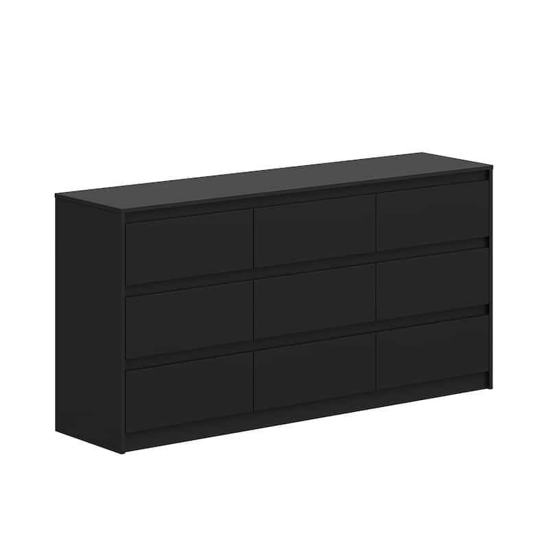 Modern Dresser for Bedroom 9 Drawers Wood Dresser Chest of Drawers