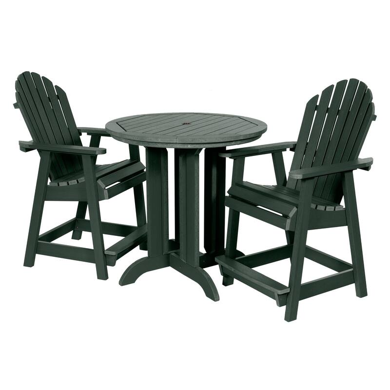 Highwood Commercial 3-Piece Adirondack 36" Bistro Counter Height Dining Set