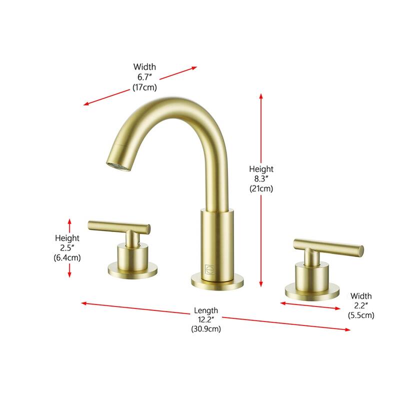 Indigo Home 8 inch Widespread Double Handle Bathroom Faucet