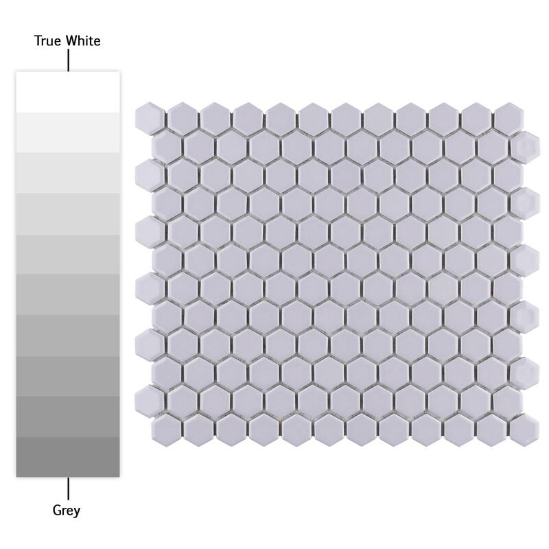 Merola Tile Metro 1" Hex Glossy Lavender 10-1/4" x 11-7/8" Porcelain Mosaic Floor and Wall Tile