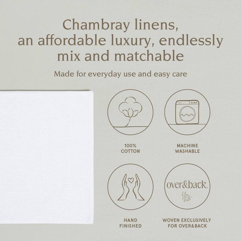 over&back 100% Cotton Woven Chambray Placemats - Set of 4