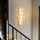 preview thumbnail 7 of 15, Wall Sconce Lamp 5 Layer Modern Crystal Lighting with Long Oblong Crystals