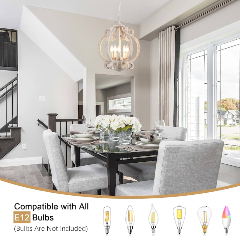 5-Light Candlestick Vintage Hanging Linear Chandelier Lighting for Kitchen Island