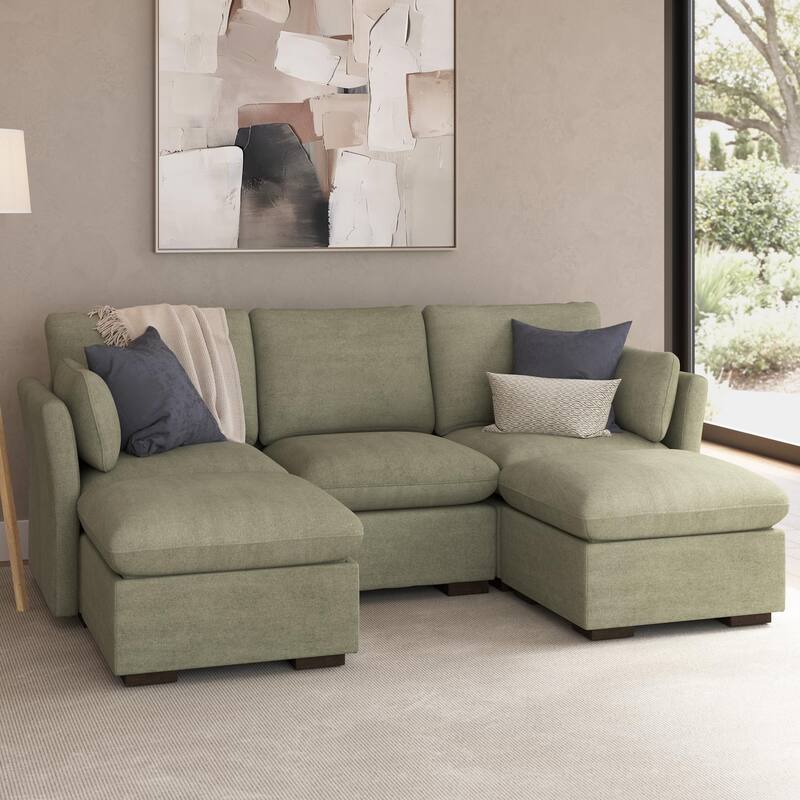 Bush Home Sienna Modular 3-Seater Double Ottoman Chaise Sectional