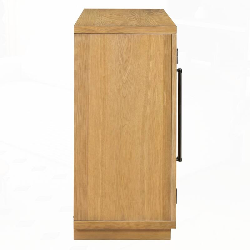 4-Door Large Storage Sideboard Buffet Cabinet with Glass Doors