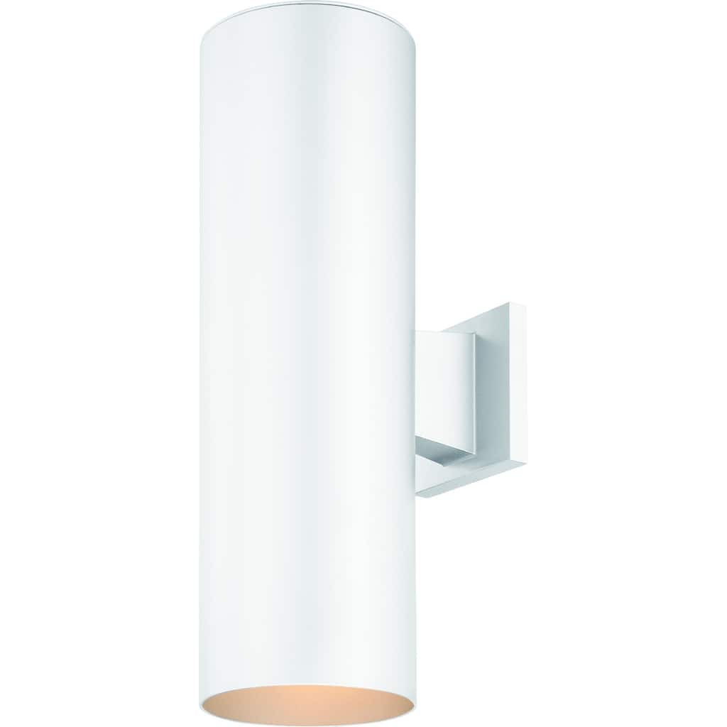 Volume Lighting 2-Light White Outdoor Cylinder Wall Mount