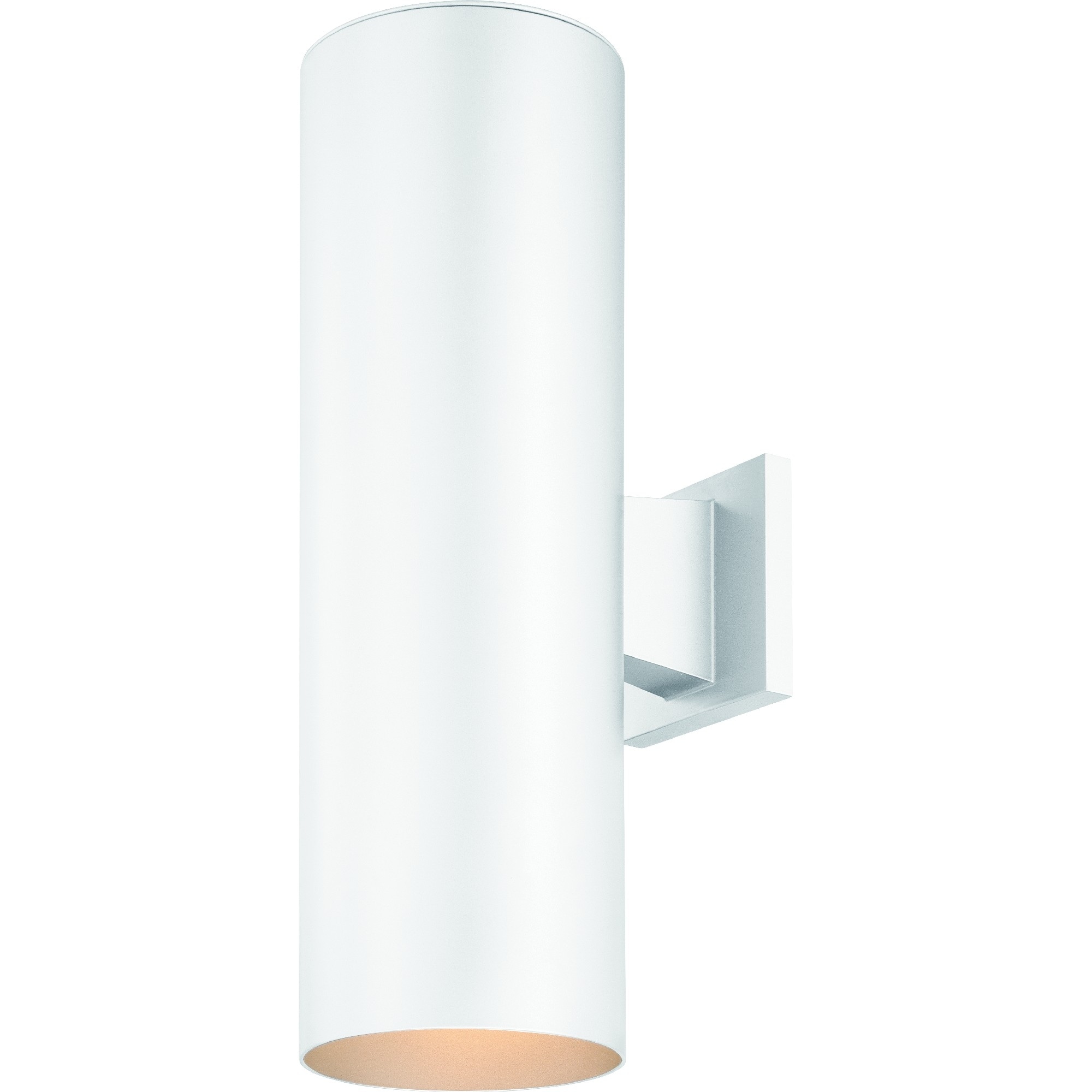 Volume Lighting 2-Light White Outdoor Cylinder Wall Mount