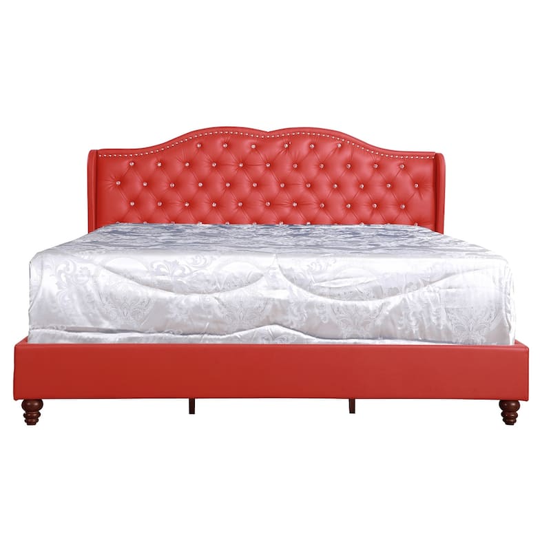 Joy Jeweled Tufted King Panel Bed