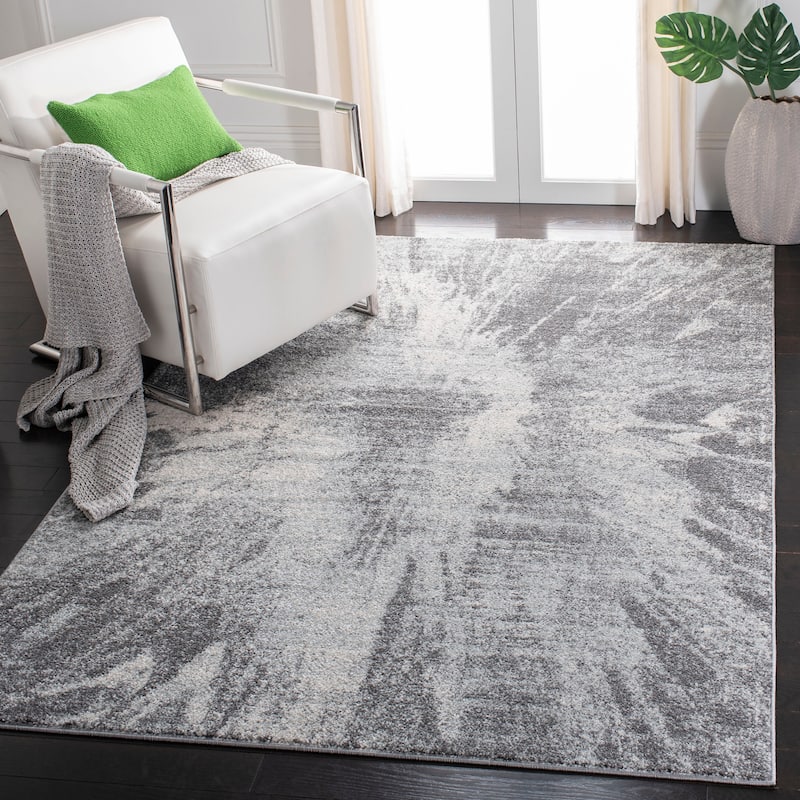 SAFAVIEH Tulum Avdotja Modern Abstract Burst Rug - Ivory/Grey - 4' x 6'