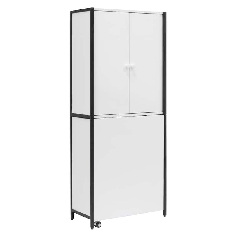 Craft Armoire with Folding Desktop for Crafts, Sewing, Home or Office