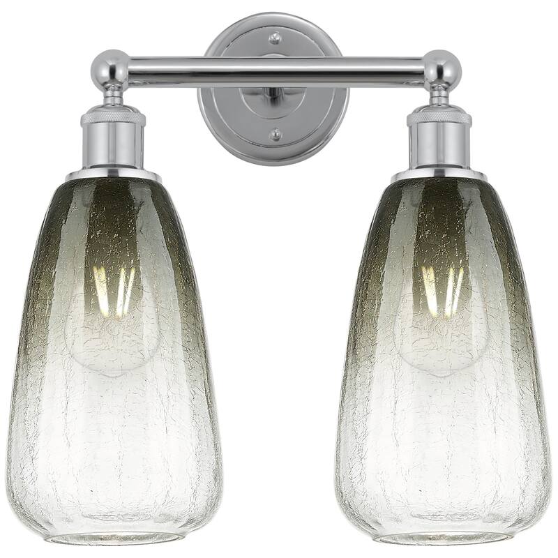 Innovations Lighting 616-2W-16-15 Brookhaven Almond Vanity Brookhaven - Polished Chrome / Slate
