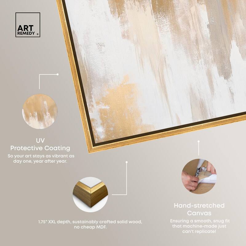 Soft Grey Glam Gold Canvas by Art Remedy