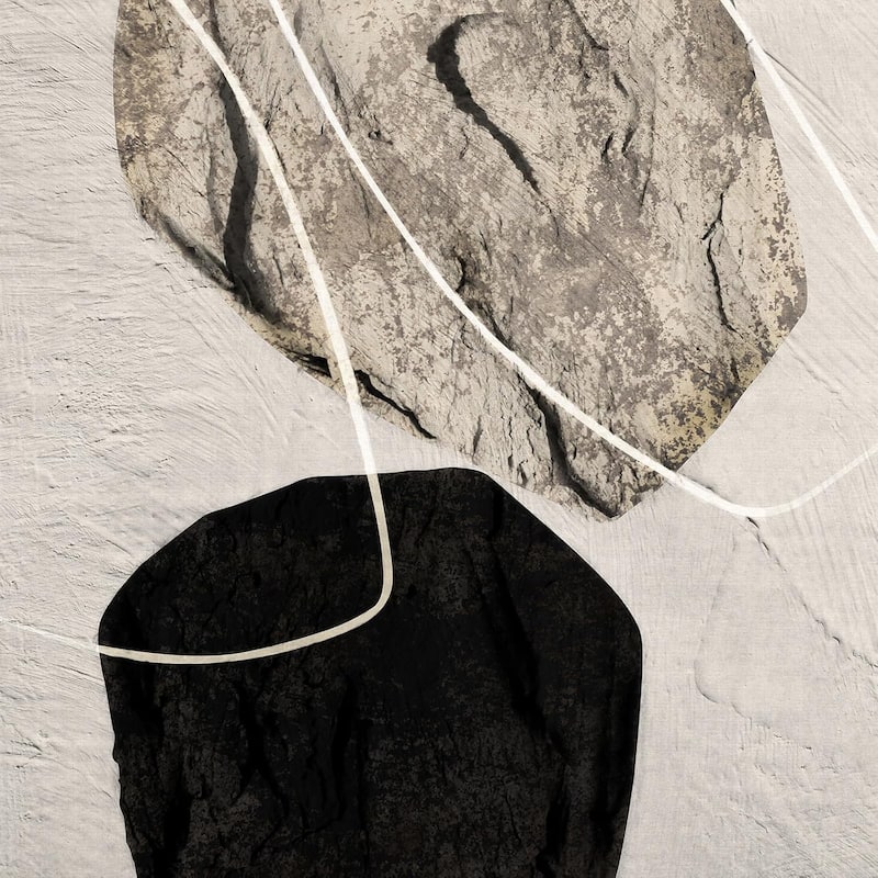 Framed Neutral Abstract Wall Art,Minimalist Black and Beige Pictures