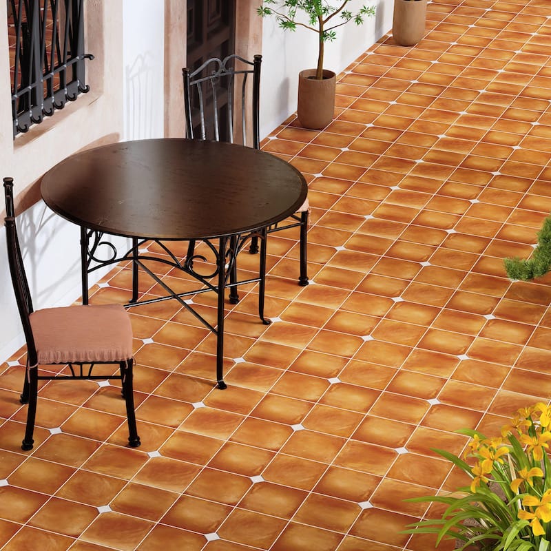 Merola Tile Sentier des Ocres Coin Blue 7-7/8" x 7-7/8" Porcelain Floor and Wall Tile