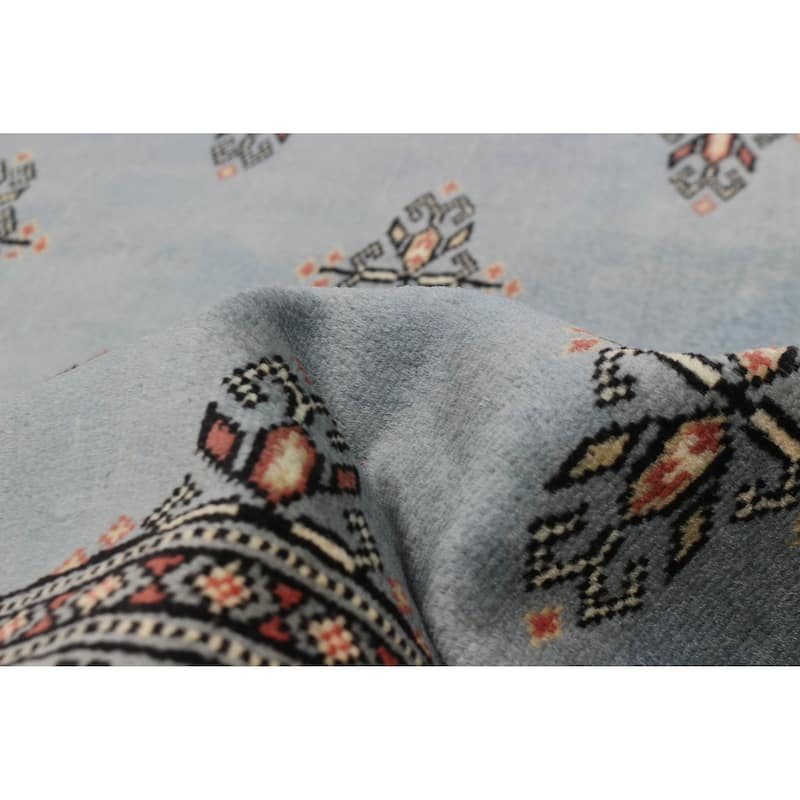Finest Peshawar Bokhara Denim Blue Rug 5'7" x 7'10" - 5'7 x 7'10