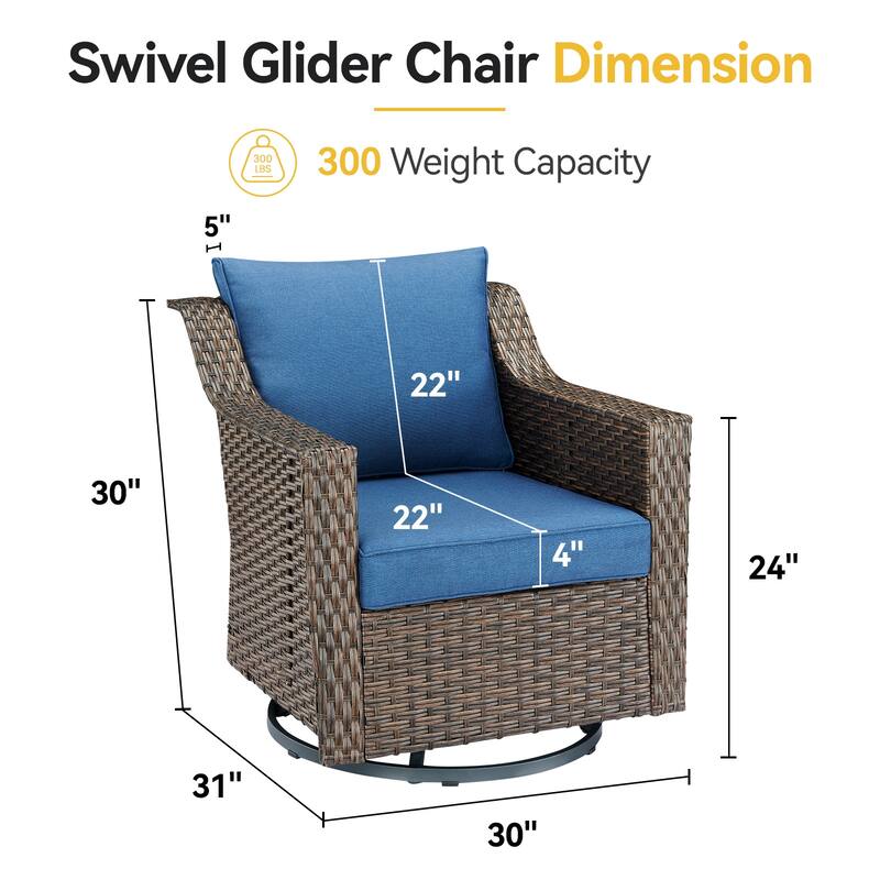 Wicker Outdoor Swivel Rocker Patio Chairs