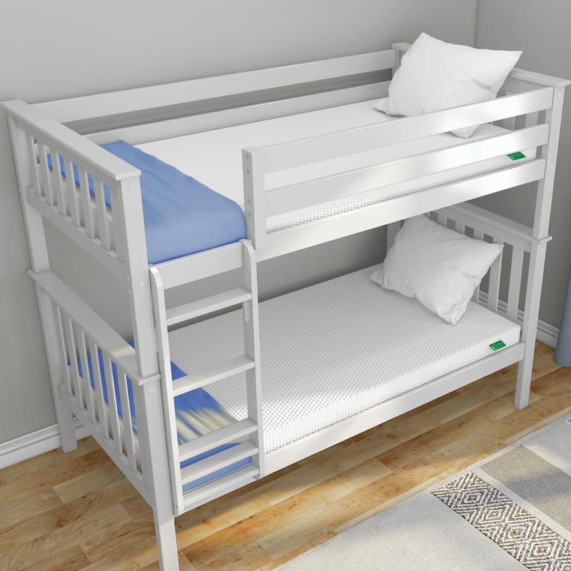 Max and Lily 5" Memory Foam Mattress Twin - Set of 2 - Medium - White - Twin