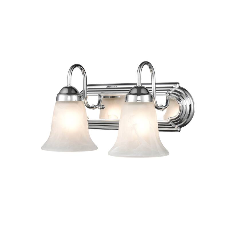 Millennium Lighting Metal 2 Light Vanity Fixture in Multiple Finishes with Frosted Glass Shades