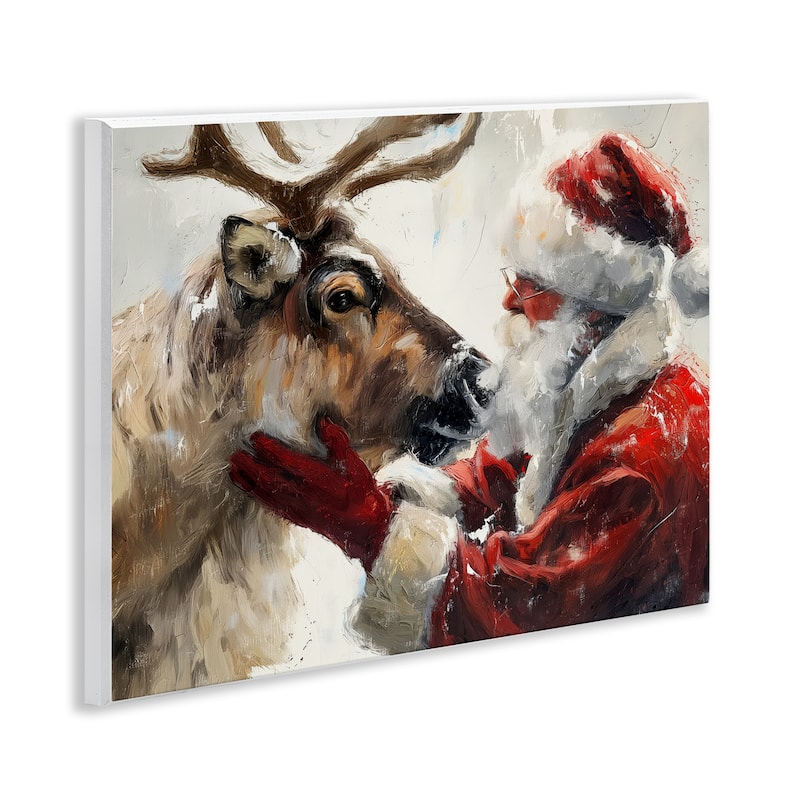 Stupell Traditional Santa & Reindeer Wall Plaque Art Design By Arlington Prints