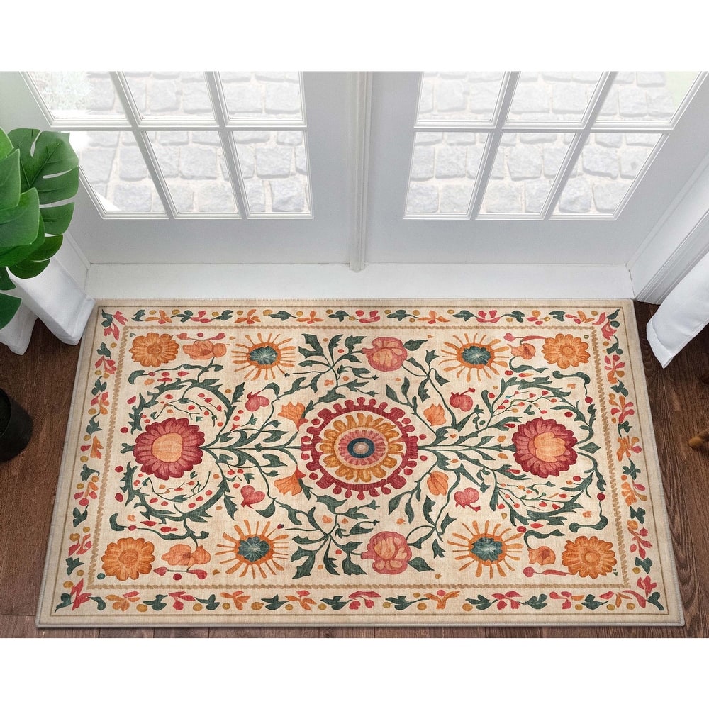 Well Woven Apollo Suzani Tribal Medallion Flat-Weave Area Rug