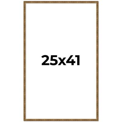 25x41 Frame Gold Solid Wood Picture Frame - Complete Modern Photo