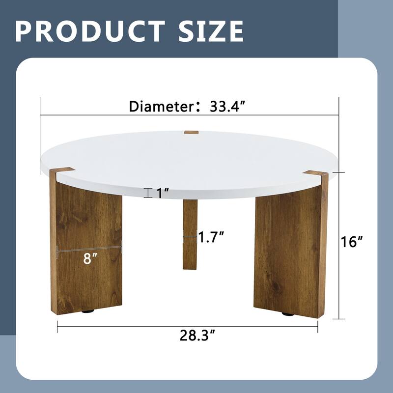 Unique Embedded Design Coffee Table with Three Table Legs Dining Table End Table Accent Table