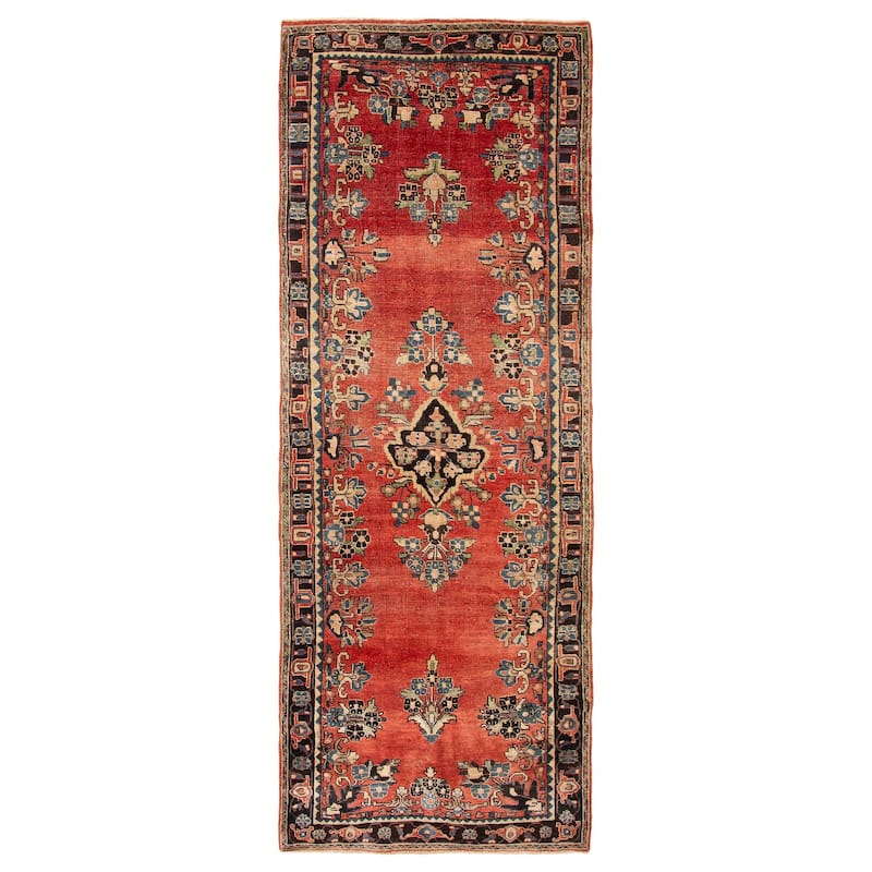 ECARPETGALLERY Hand-knotted Anadol Red Wool Rug - 3' 7" x 10' 2" - Red - 3' 7" x 10' 2" - Runner