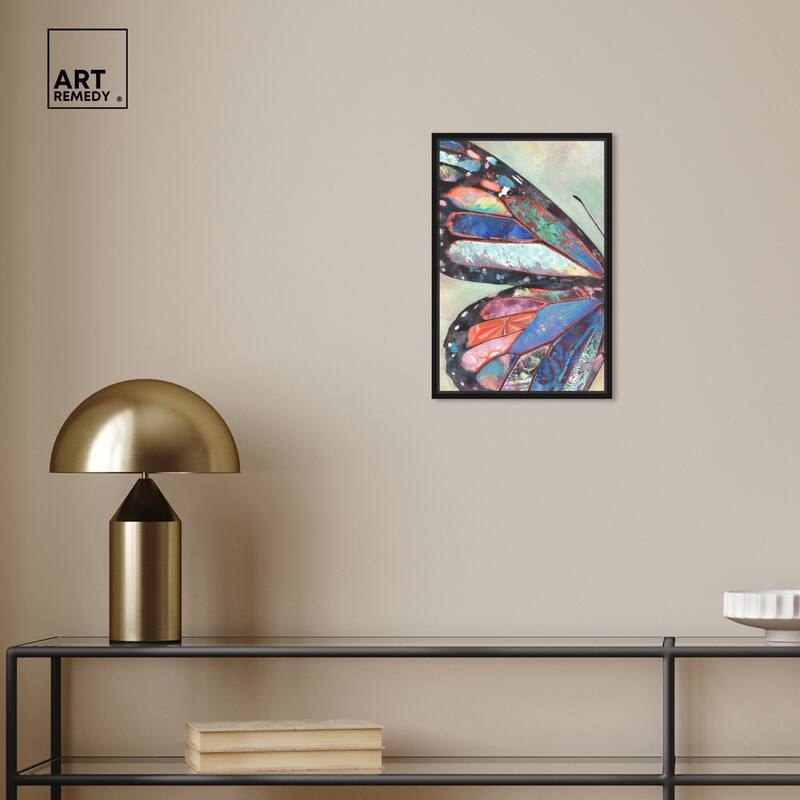 Art Remedy Butterfly Part I Framed Butterfly 1 Piece Canvas Wall Art
