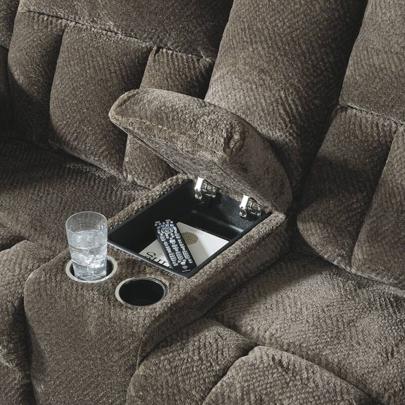 Signature Design by Ashley Frohn Double Reclining Loveseat with Console - 80"W x 40"D x 42"H