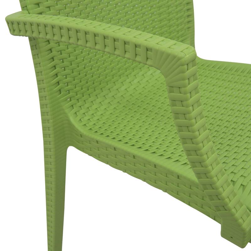 LeisureMod Mace Weave Design Outdoor Patio Armchair (Set of 2)
