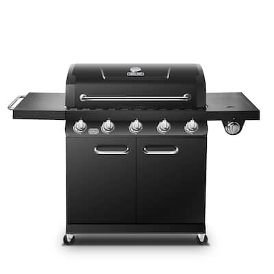 Dyna-Glo Premier 5 Burner Black Propane Gas Grill with Side Burner - N/A