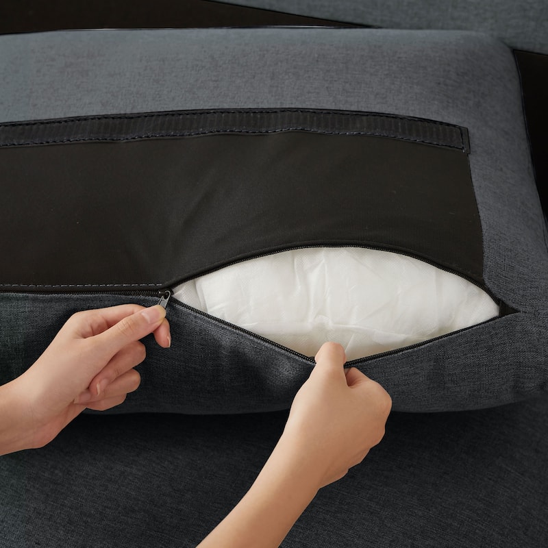 101" Sectional Sofa with Storage Ottoman