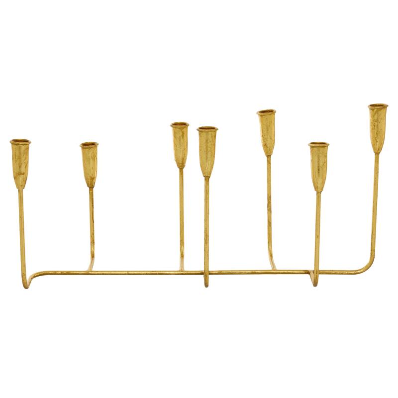 CosmoLiving by Cosmopolitan Gold Metal Slim 7 Candle Candelabra