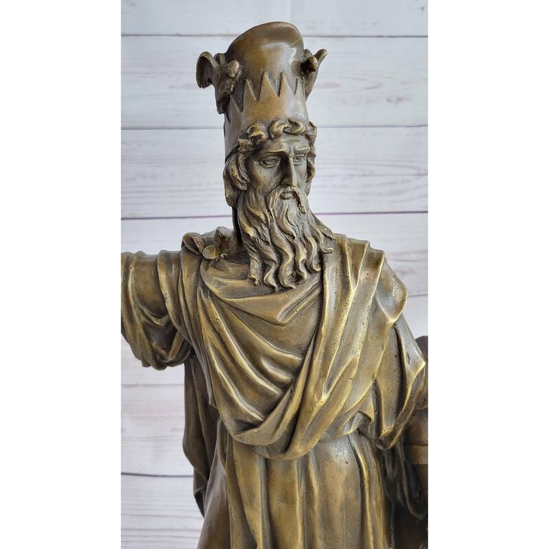 Achaemenid Persian King Darius Cyrus Xerxes Bronze Statue Sculpture Figure Art On Marble Base