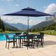 Option Set of 9 - Black Table with Navy Blue Umbrella