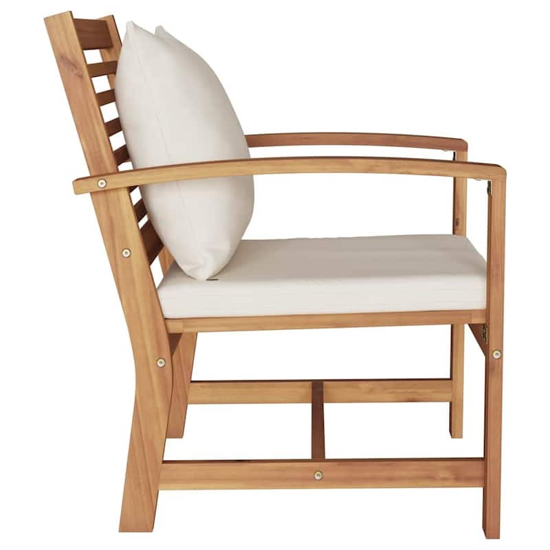 vidaXL Garden Chairs 2 pcs Natural 60 x 65 x 76.5 cm Solid teak wood - 23.6 x 25.6 x 30.1 inch