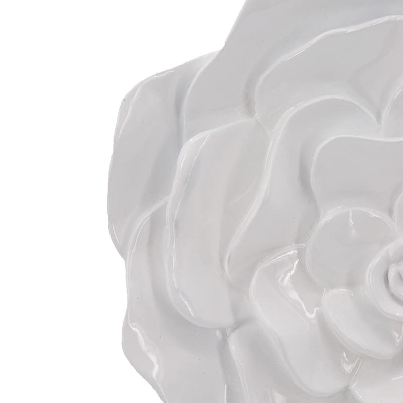 Contemporary Rose Hanging Wall Decor with Gold Resin Floral Sculpture, for Living Room Hallway Bedroom Office