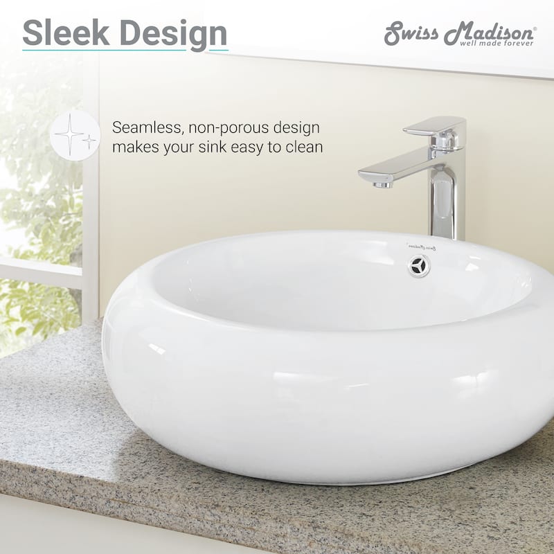 Swiss Madison Plaisir® Round Ceramic Bathroom Vessel Sink